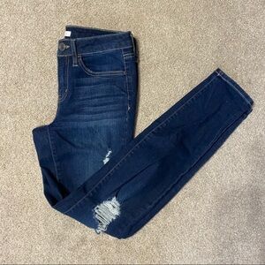 SO Dark Wash Distressed Favorite Skinny Jeans Size 3